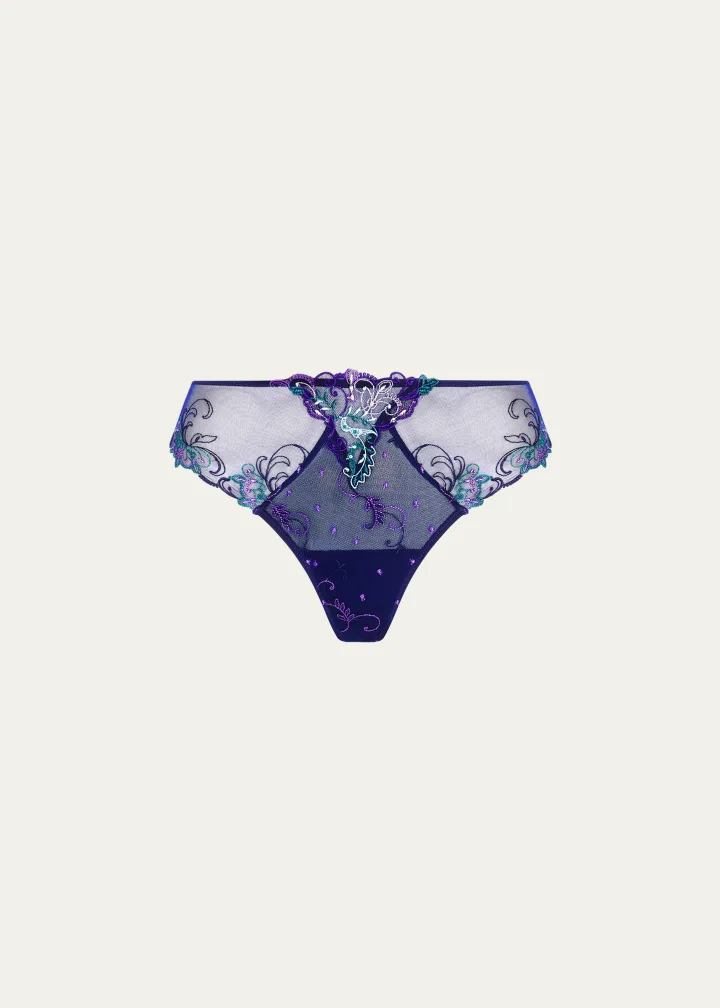 Lise Charmel Deesse Desirs Embroidered Tulle Thong